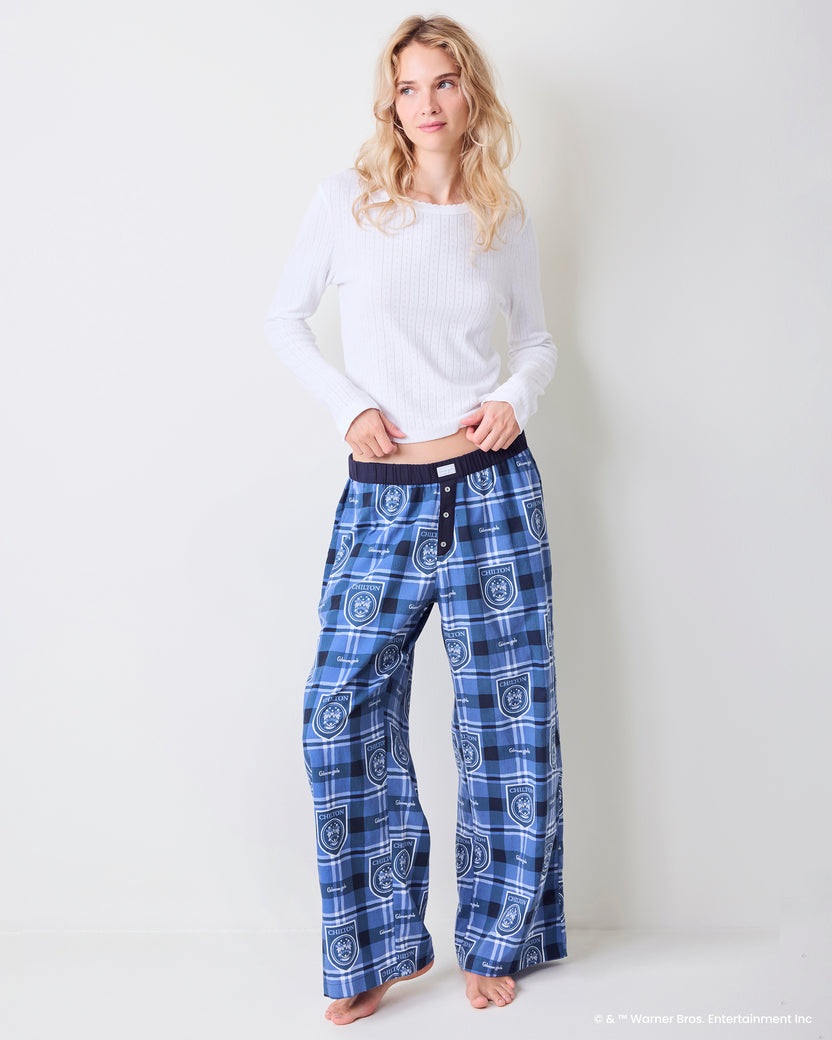 Chilton Plaid - Petite Lightweight Flannel Nola PJ Pants - Rory Blue