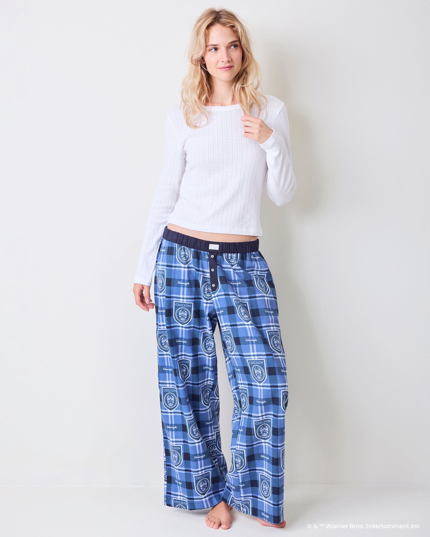 Chilton Plaid - Lightweight Flannel Nola PJ Pants - Rory Blue