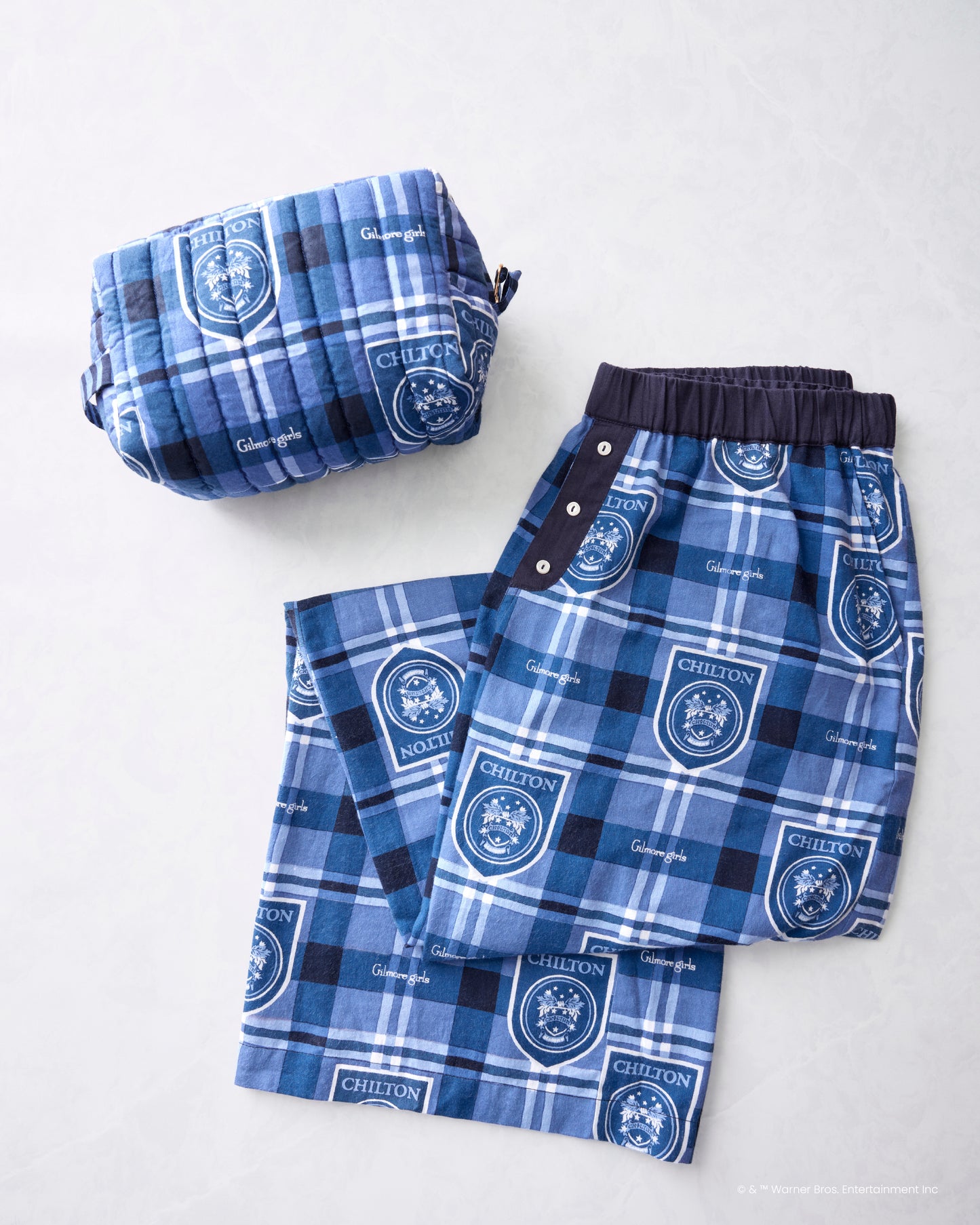 Chilton Plaid - Nola PJ Pants & Pouch Bundle - Rory Blue