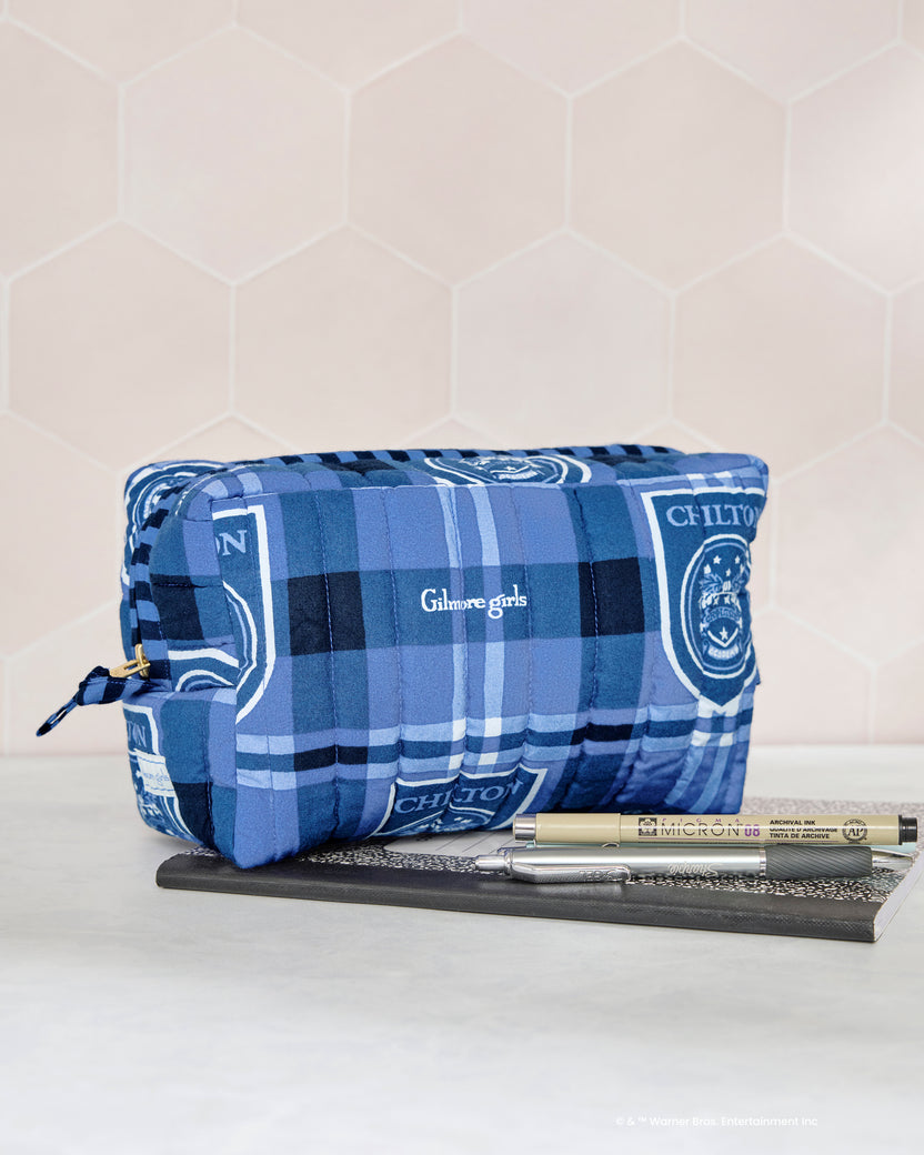 Chilton Plaid - Traveler Tote & Pouch Bundle - Rory Blue