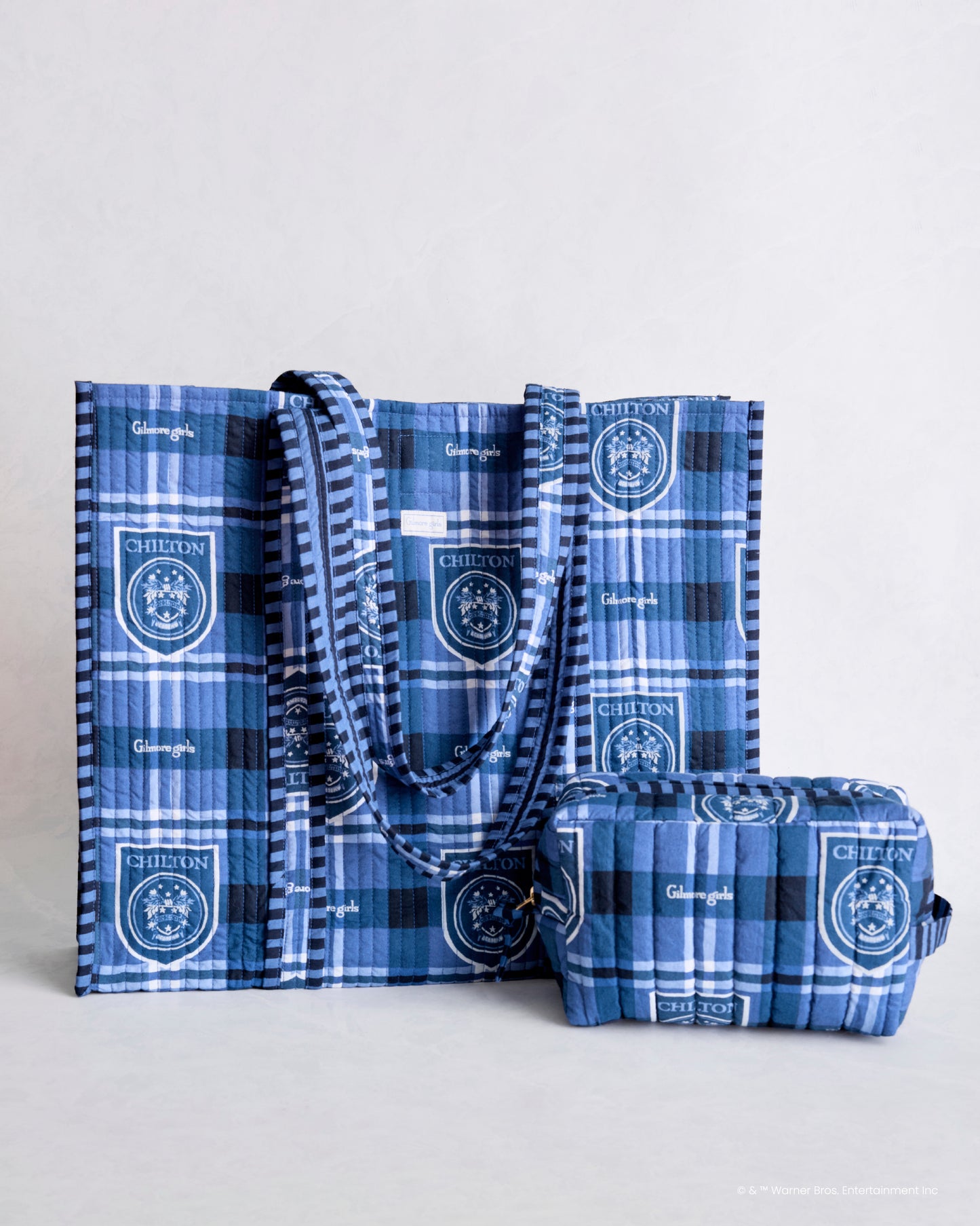 Chilton Plaid - Traveler Tote & Pouch Bundle - Rory Blue