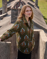 Desert Stamp - Reversible Quilted Jacket - Deep Olive