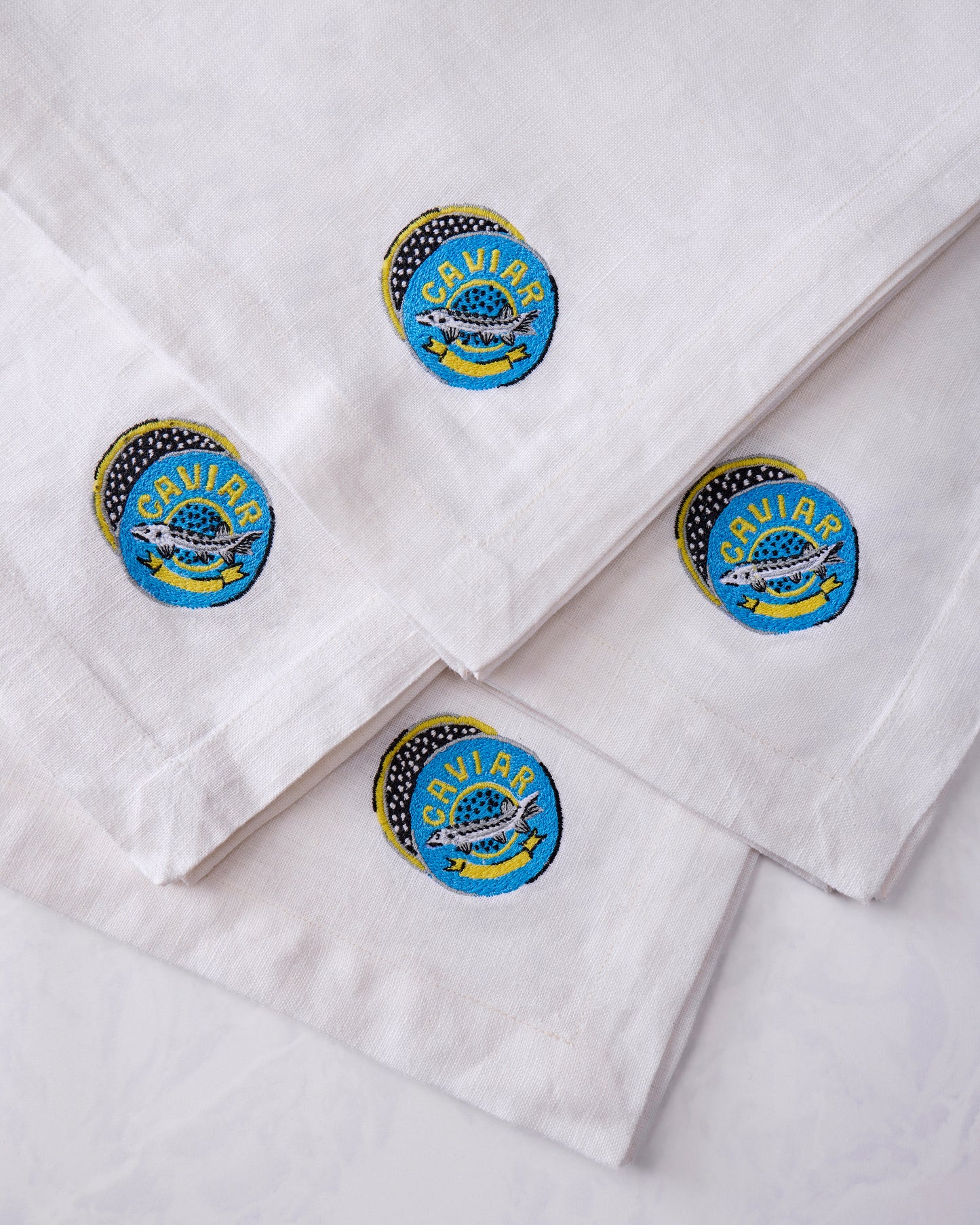 Champagne & Caviar - Oversized Linen Dinner Napkins Set of 4 - Cloud