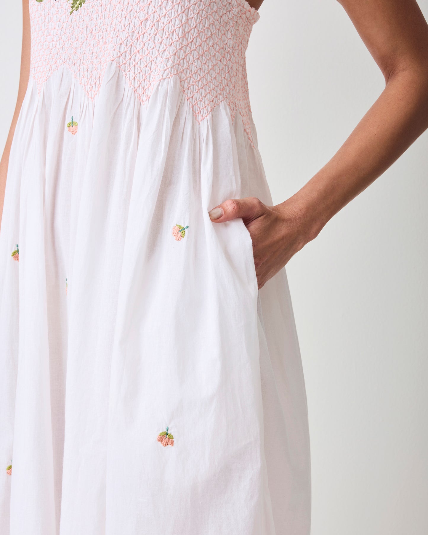 Embroidered Pumpkins - Naya Nightie - Natural