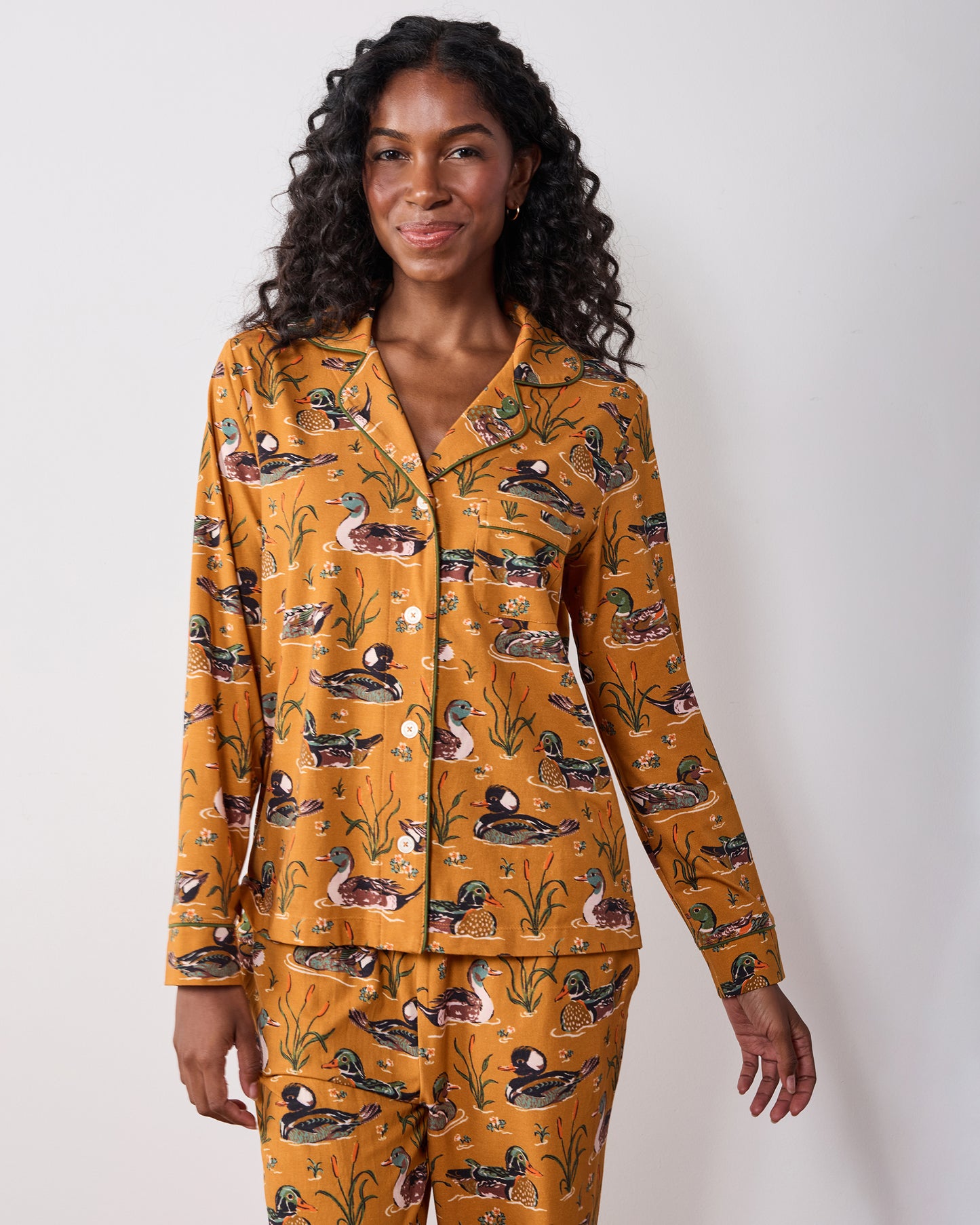 Duck Pond - Organic Cotton Modal Knit Long PJ Set - Mustard