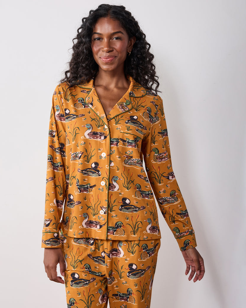Duck Pond - Organic Cotton Modal Knit Long PJ Set - Mustard
