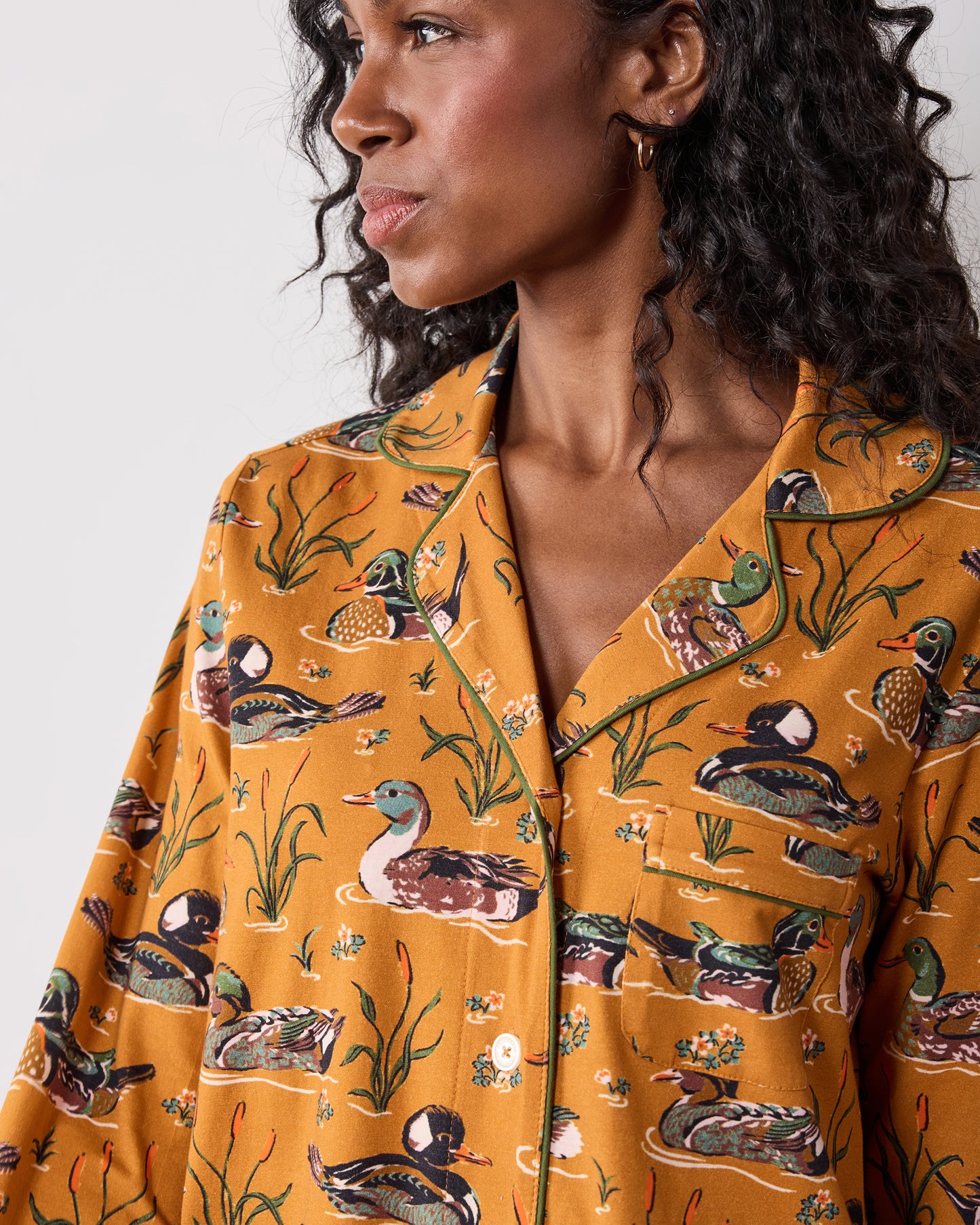 Duck Pond - Organic Cotton Modal Knit Long PJ Set - Mustard
