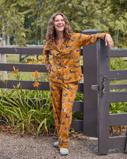Duck Pond - Organic Cotton Modal Knit Long PJ Set - Mustard
