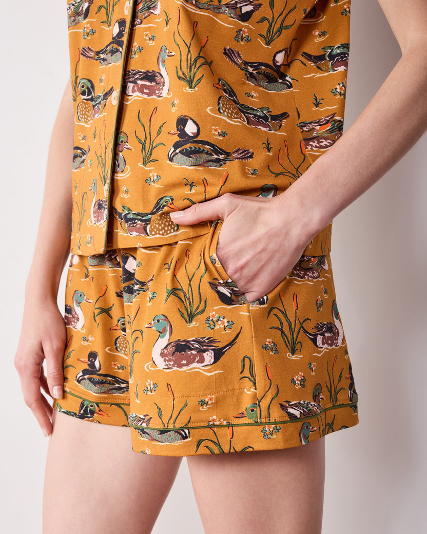 Duck Pond - Organic Cotton Modal Knit Short PJ Set - Mustard