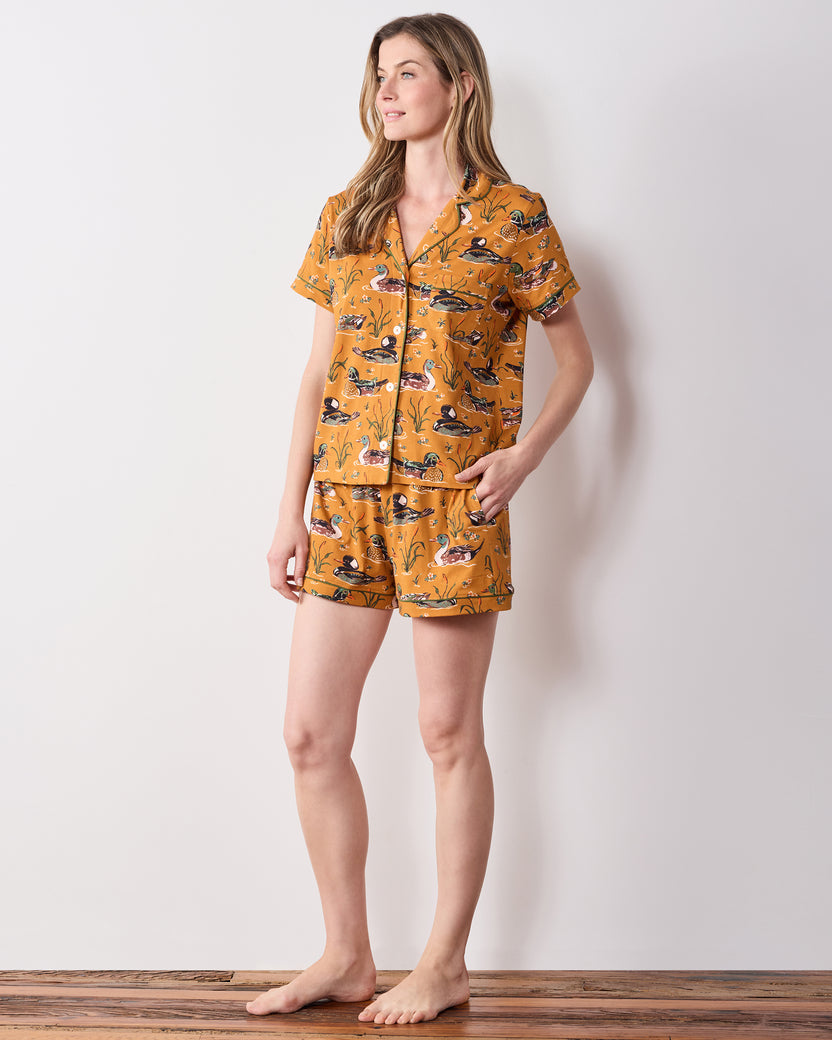 Duck Pond - Organic Cotton Modal Knit Short PJ Set - Mustard
