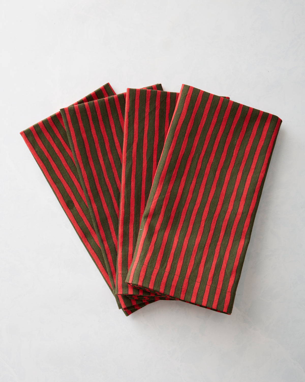 Chunky Painted Stripe - Dinner Napkins Set of 4 - Pine Grove