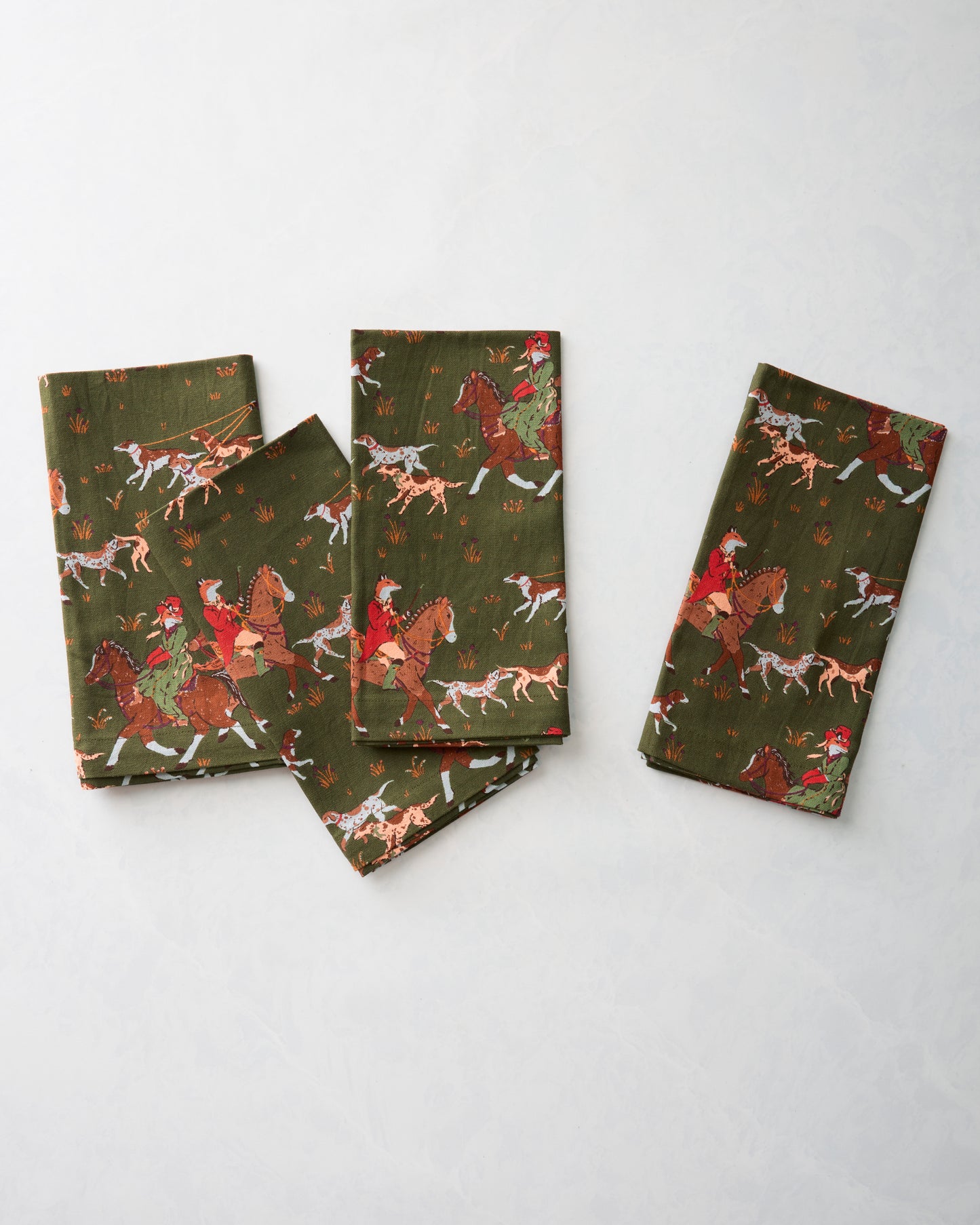 Fox Hunting - Dinner Napkins Set of 4 - Pine Grove