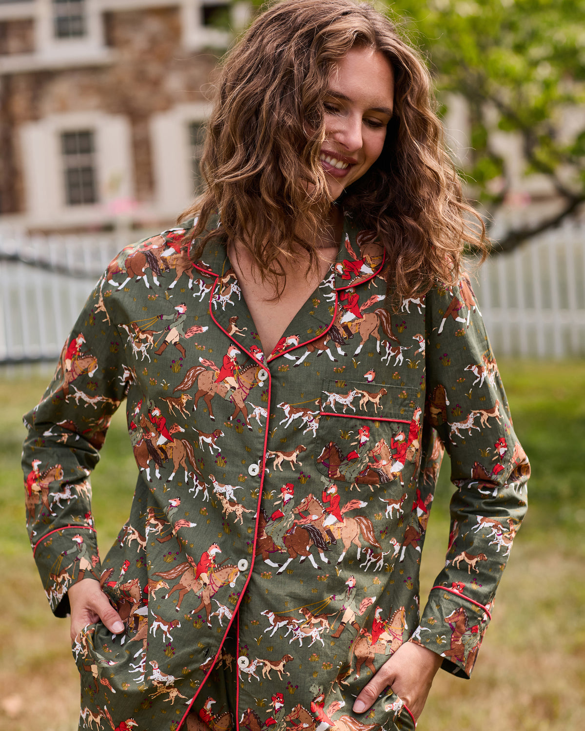 Fox Hunting - Long PJ Set - Pine Grove