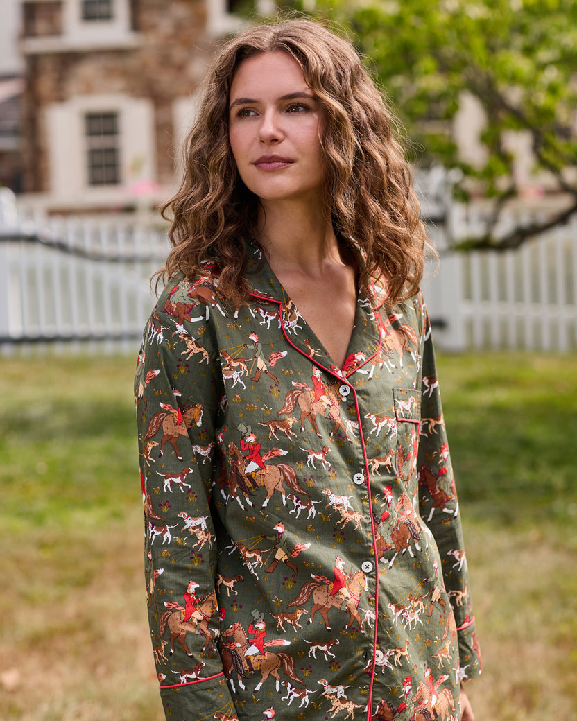 Fox Hunting - Long PJ Set - Pine Grove