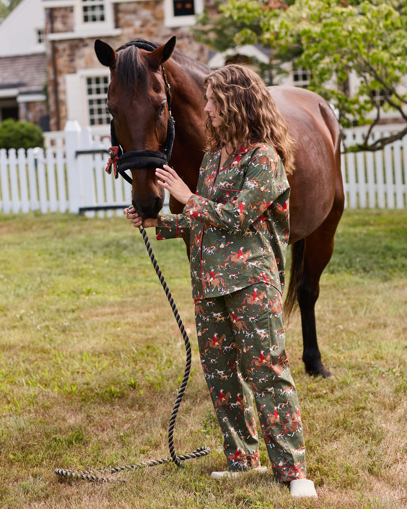 Fox Hunting - Long PJ Set - Pine Grove