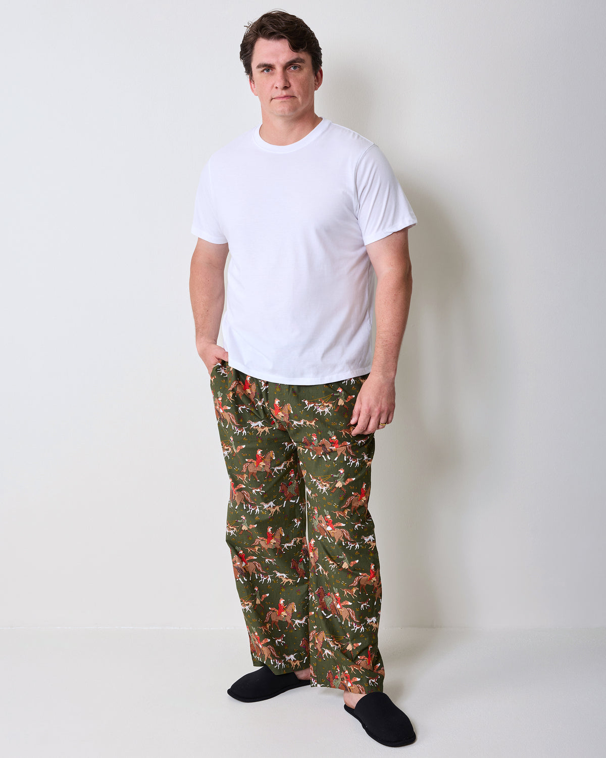 Fox Hunting - Men’s Long PJ Pants - Pine Grove