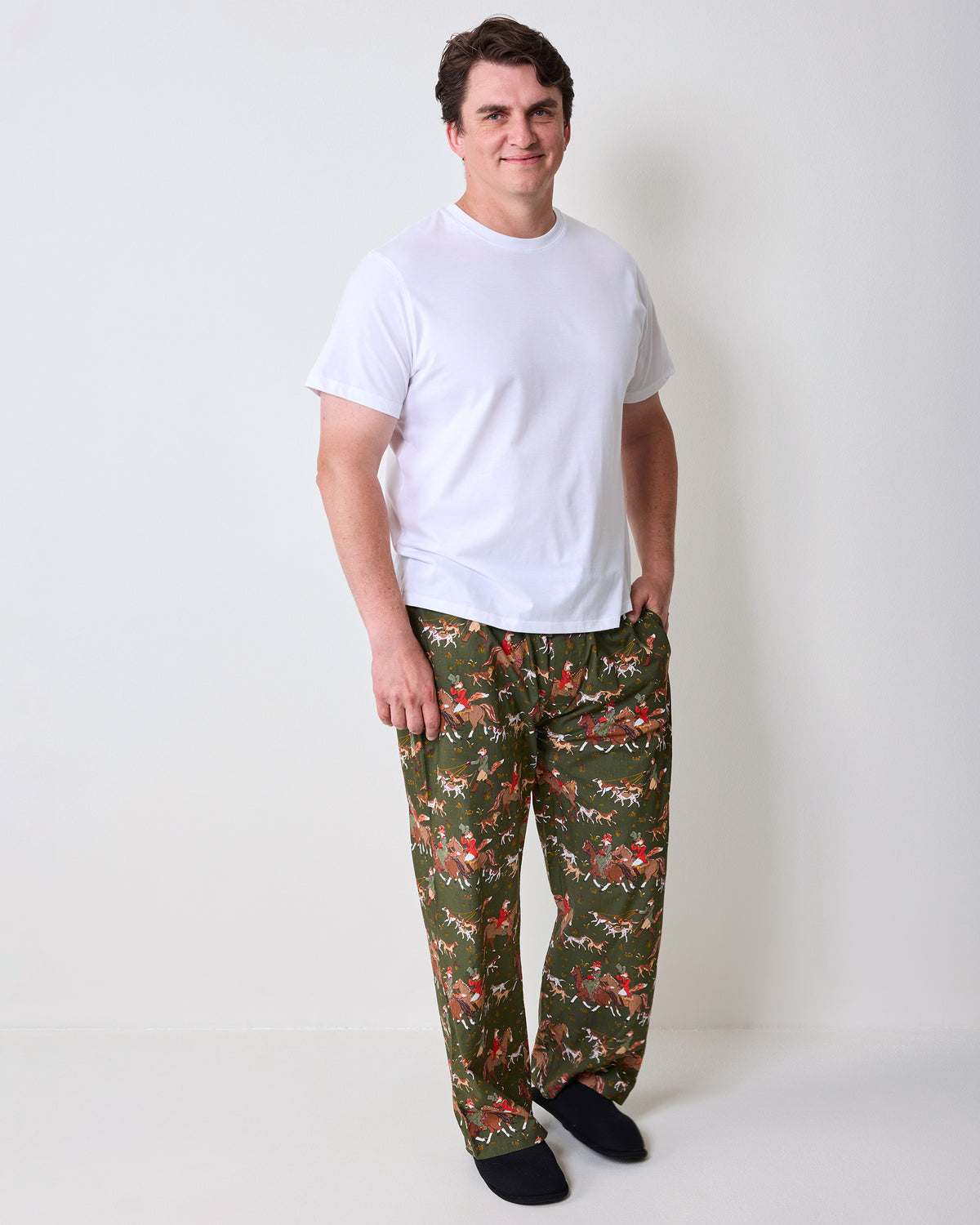 Fox Hunting - Men’s Long PJ Pants - Pine Grove