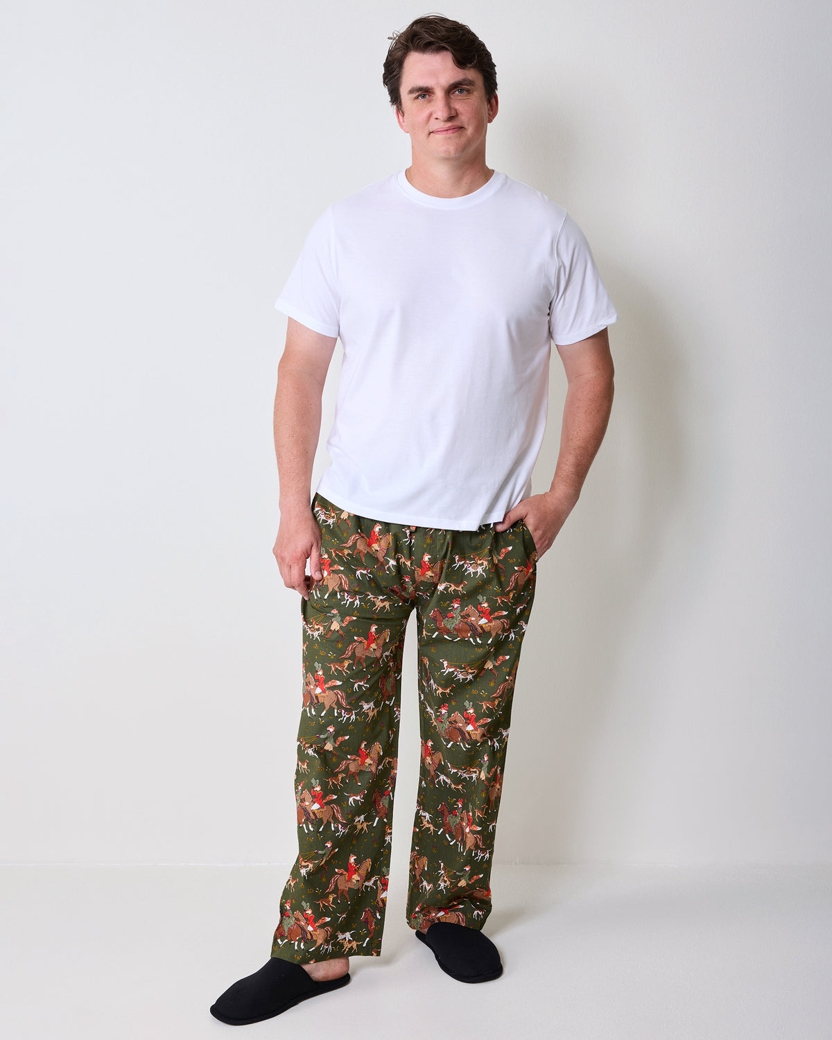 Fox Hunting - Men’s Long PJ Pants - Pine Grove