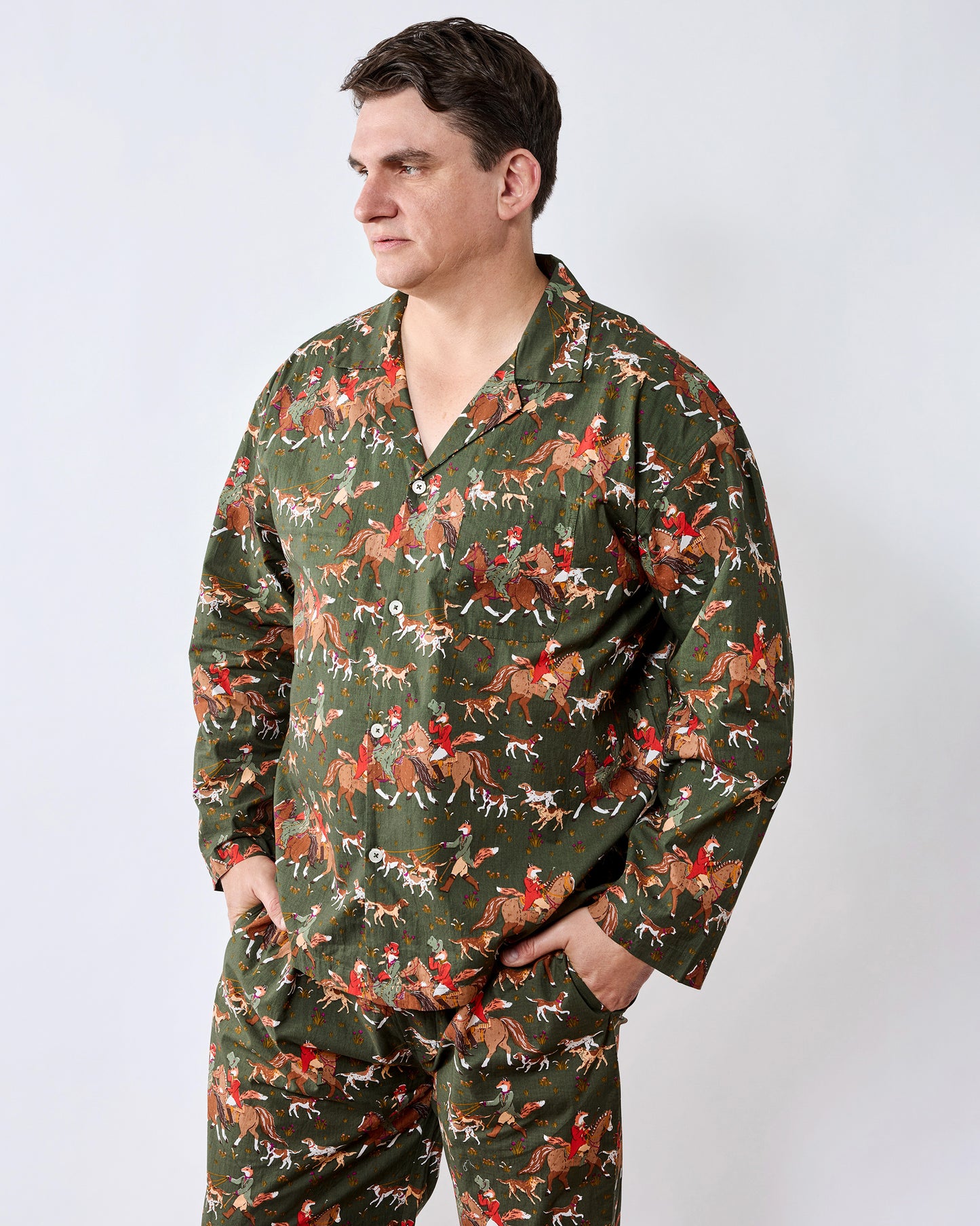 Fox Hunting - Men's Long PJ Set - Pine GroveFeather