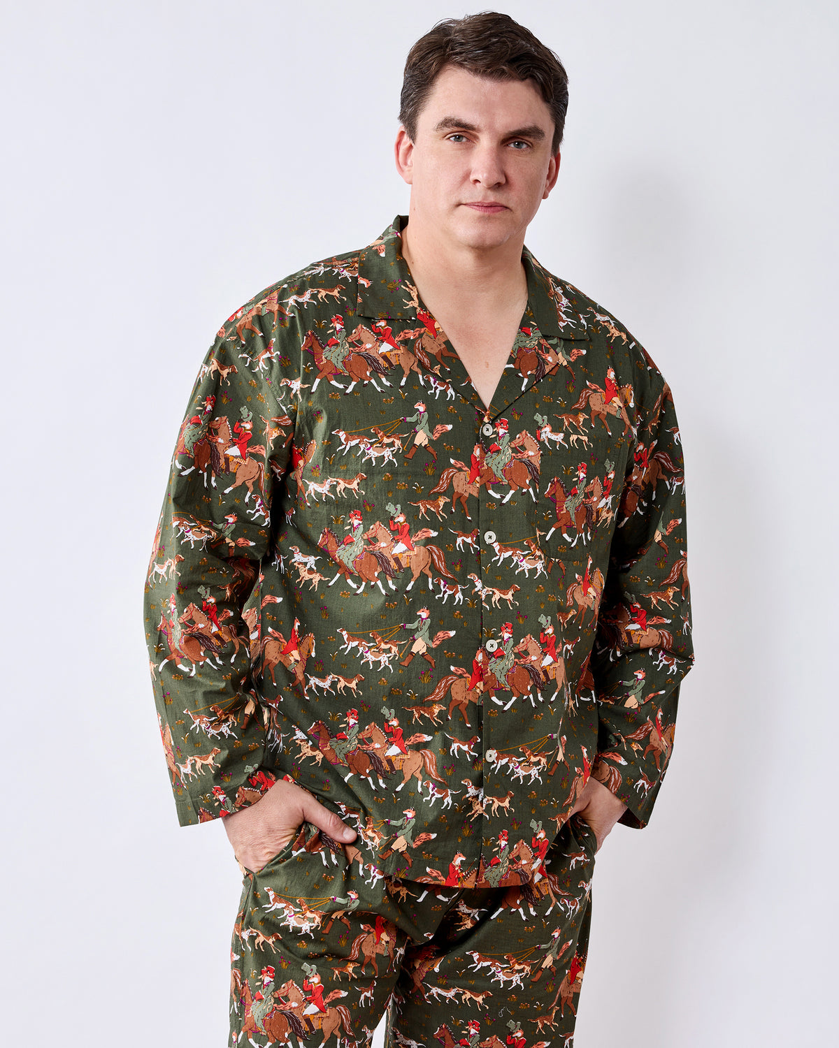 Fox Hunting - Men's Long PJ Set - Pine GroveFeather