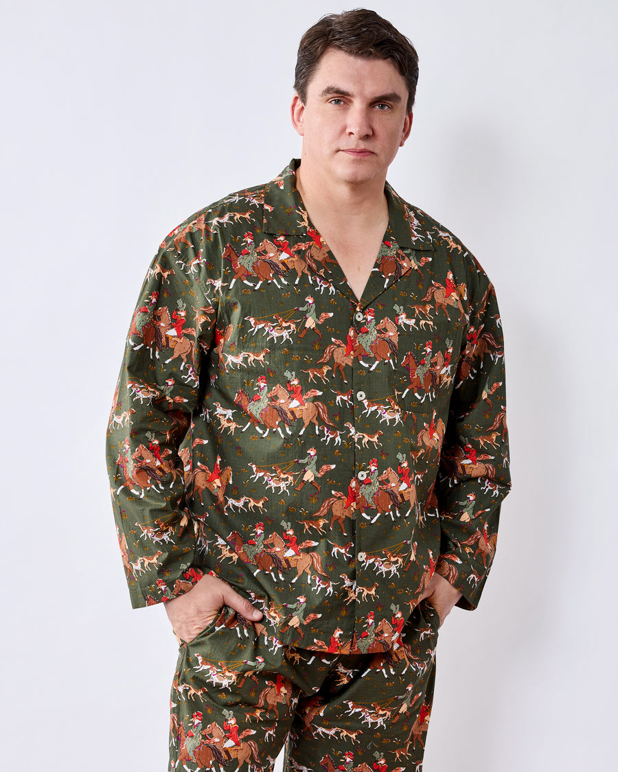 Fox & Hounds - Men's Long PJ Set - Pine Grove