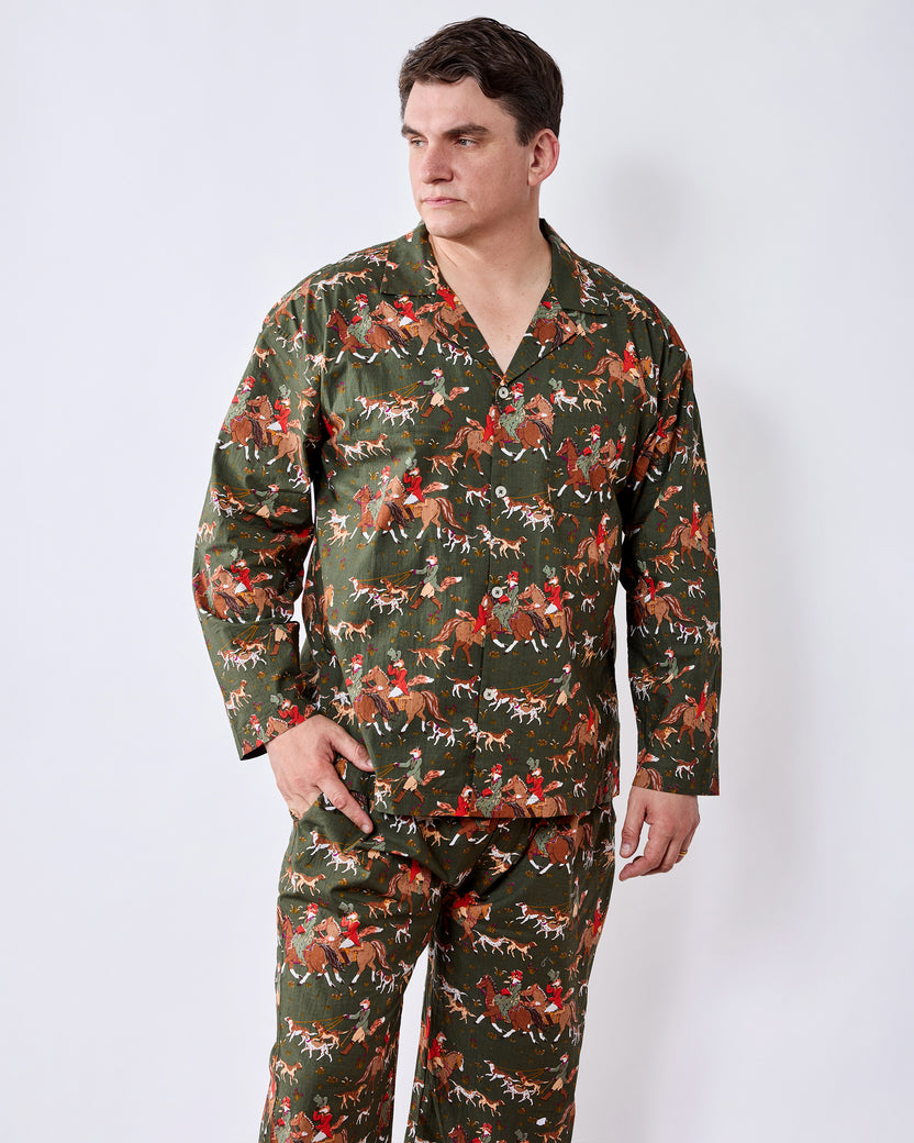 Fox Hunting - Men's Long PJ Set - Pine GroveFeather