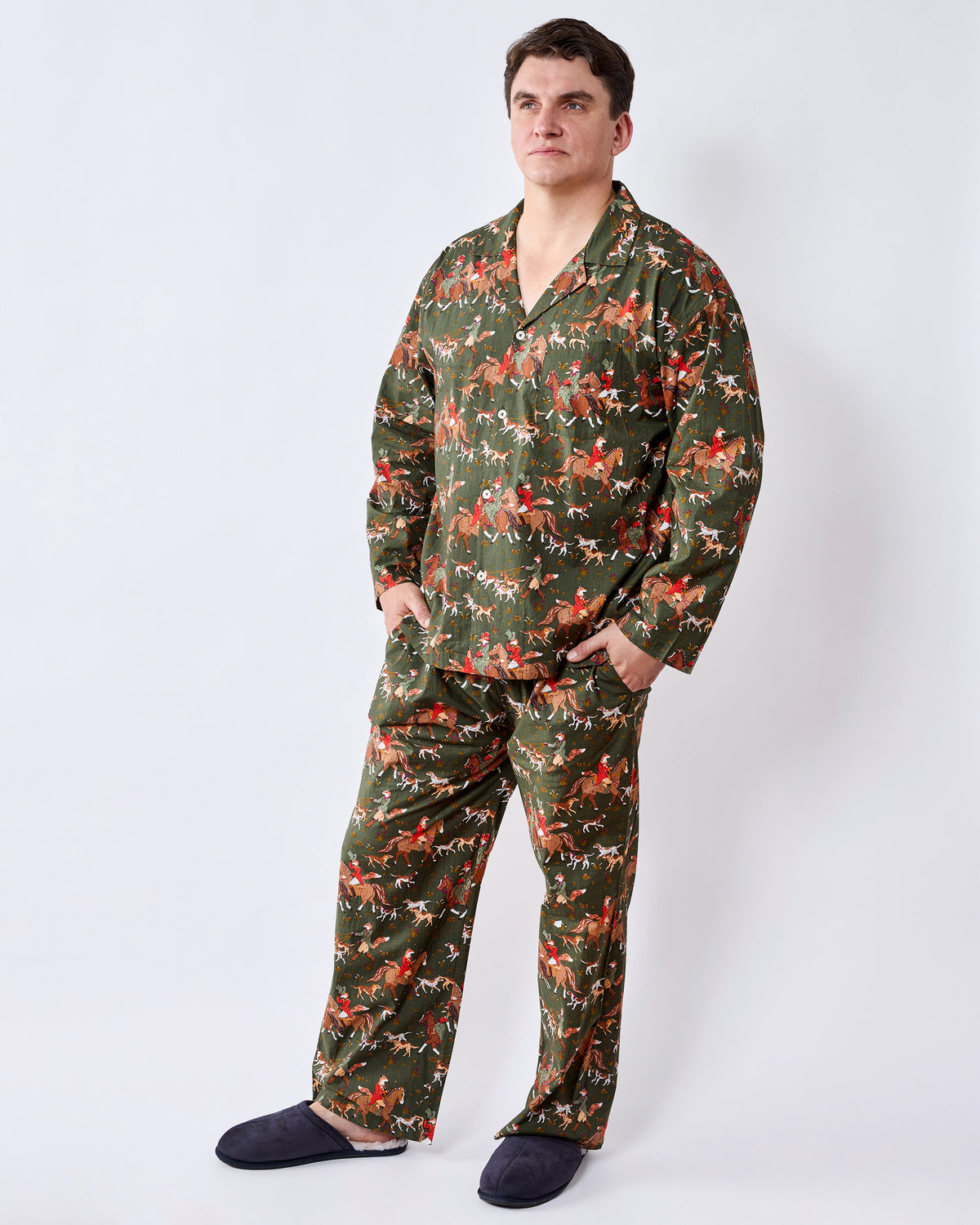 Fox Hunting - Men's Long PJ Set - Pine GroveFeather