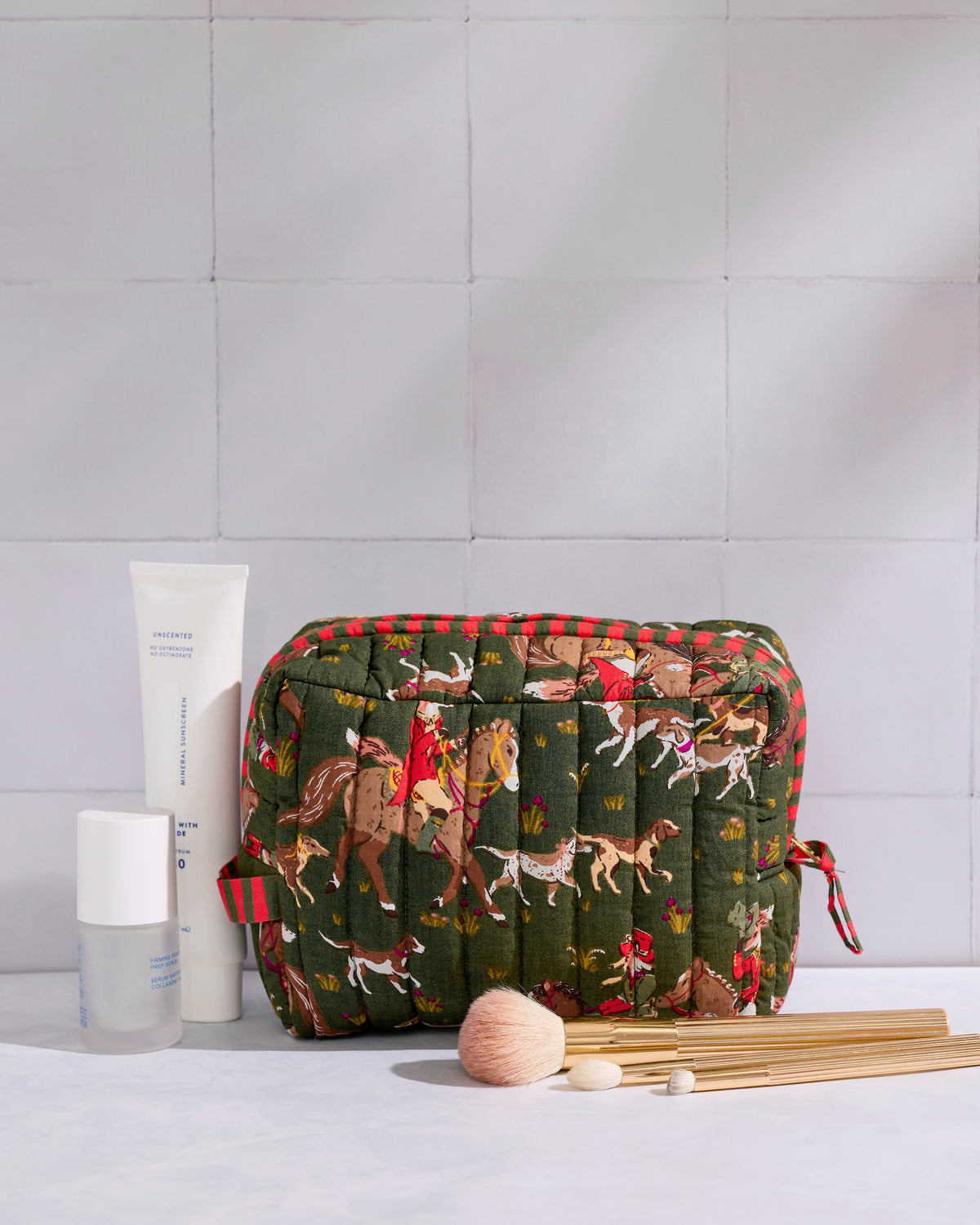Fox Hunting - Quilted Pouch - Pine Grove