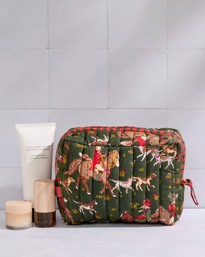 Fox Hunting - Quilted Pouch - Pine Grove