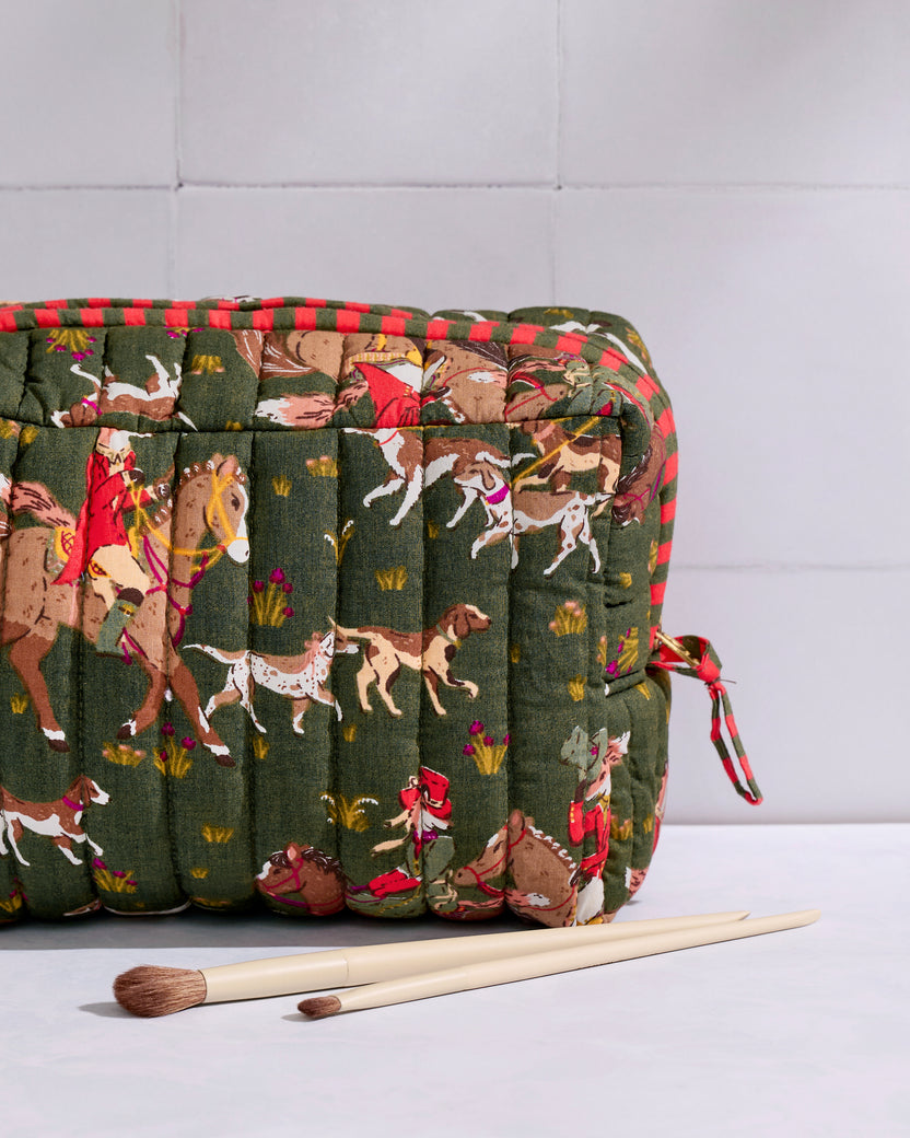 Fox Hunting - Quilted Pouch - Pine Grove