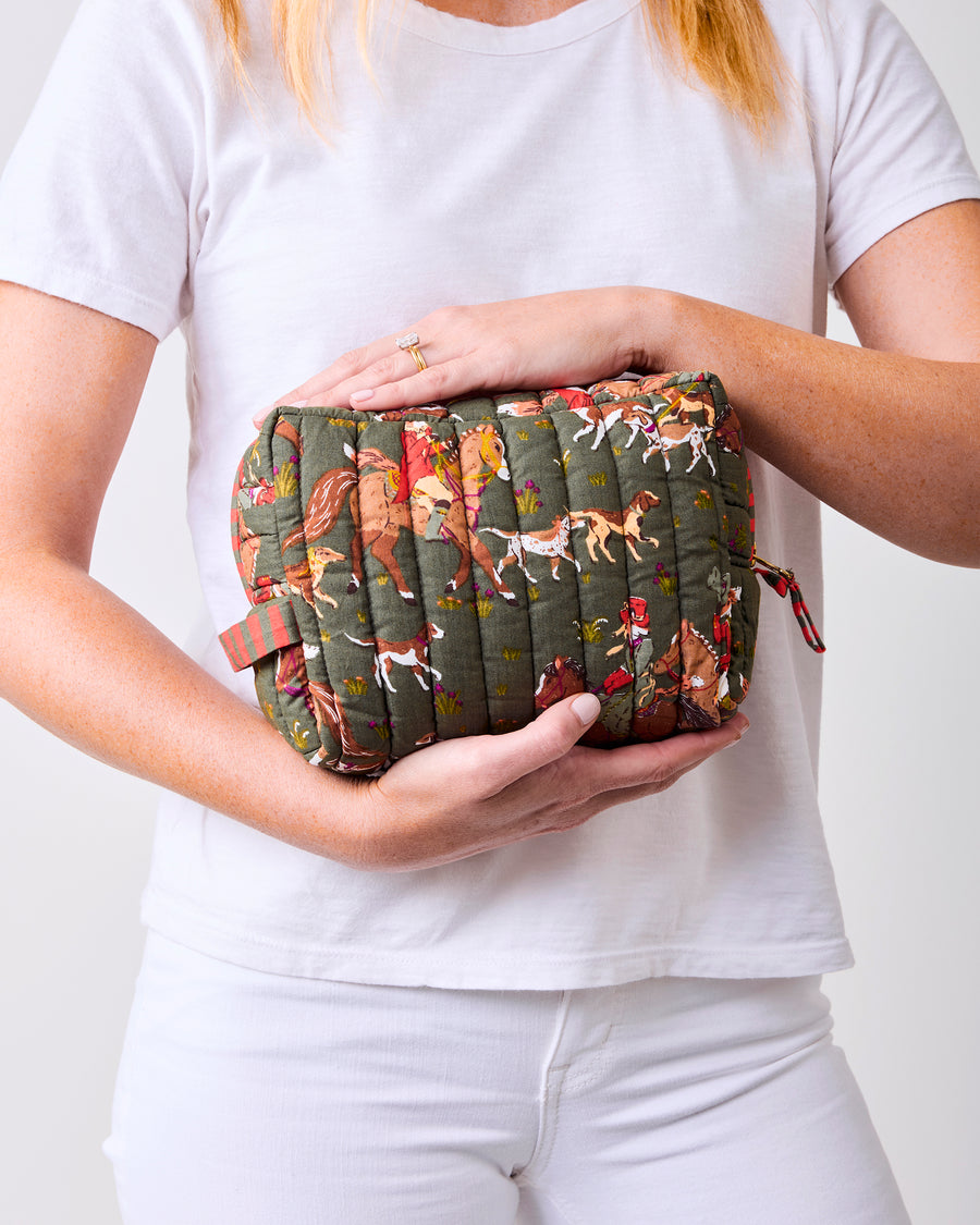 Fox & Hounds - Quilted Pouch - Pine Grove