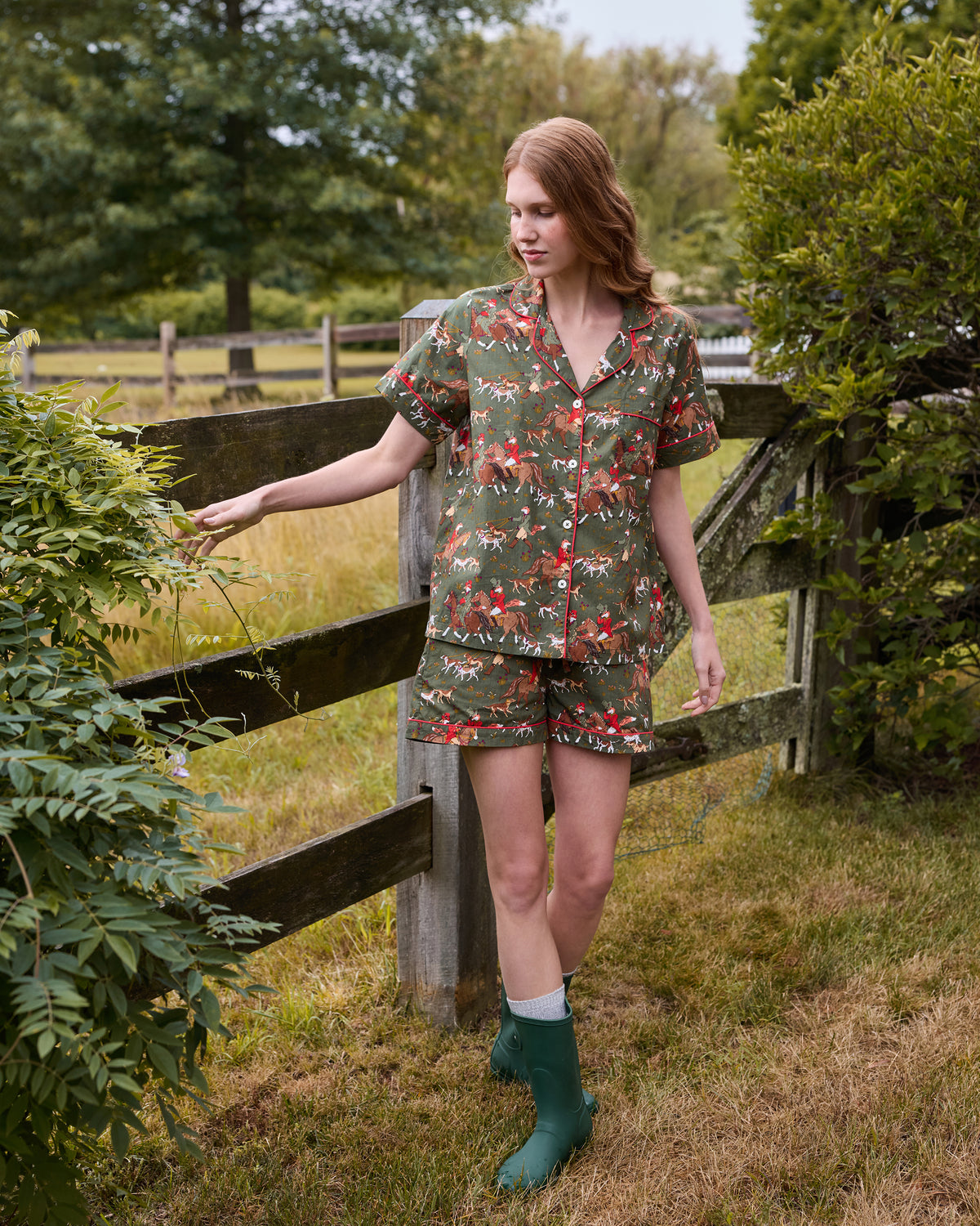 Fox Hunting - Short PJ Set - Pine Grove