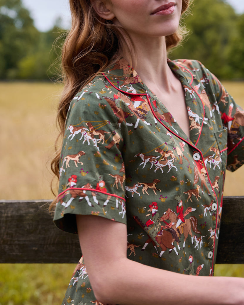 Fox Hunting - Short PJ Set - Pine Grove