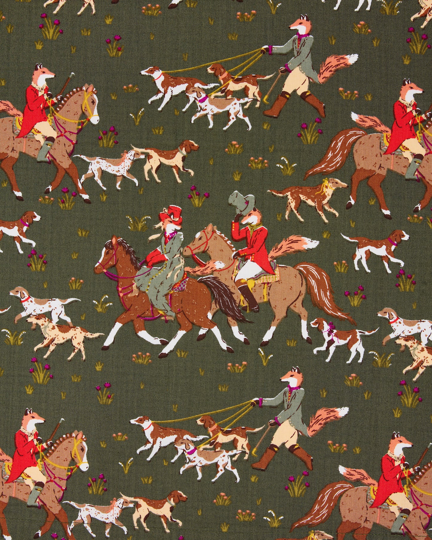Fox Hunting - Long PJ Set - Pine Grove