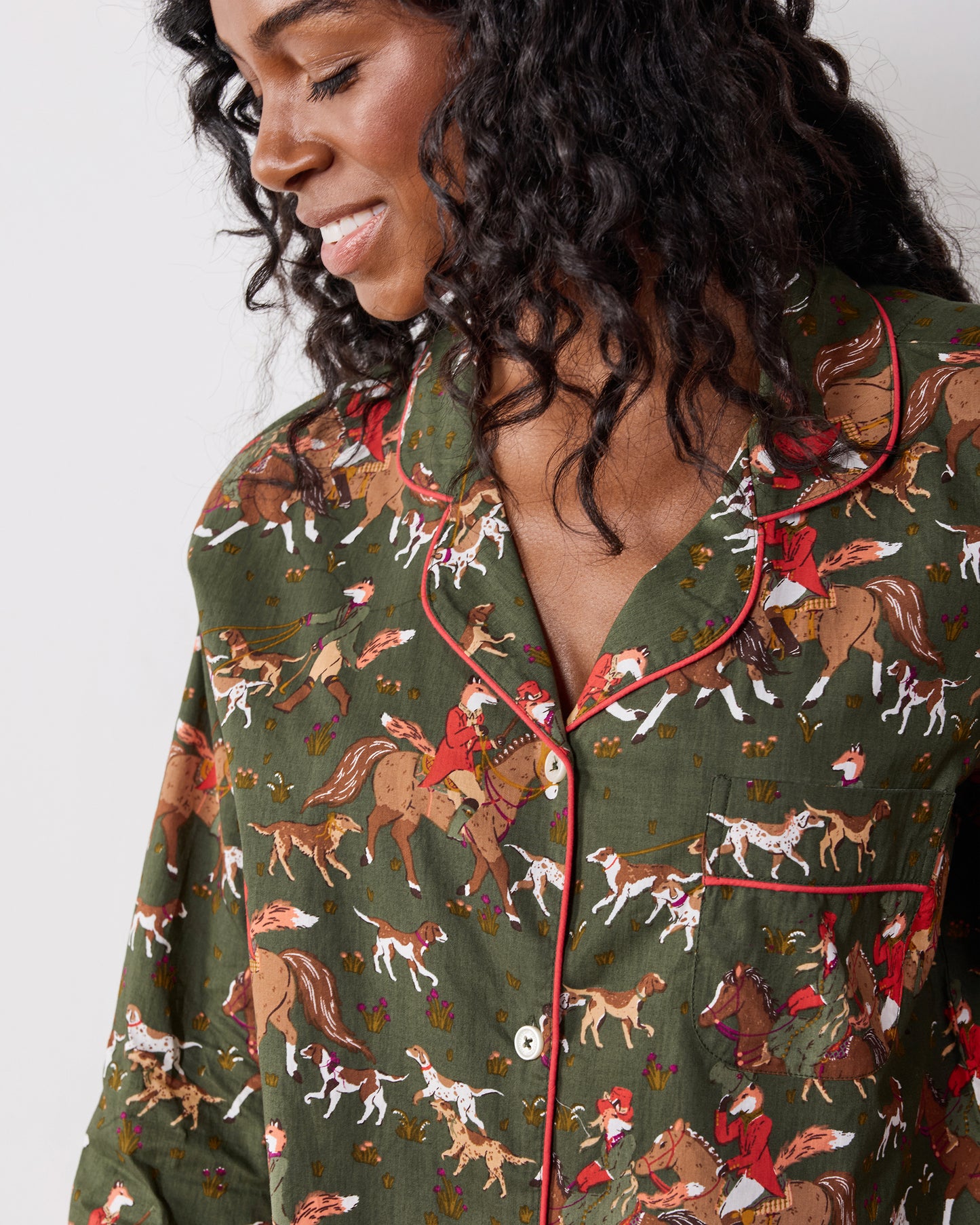 Fox Hunting - Petite Long PJ Set - Pine Grove