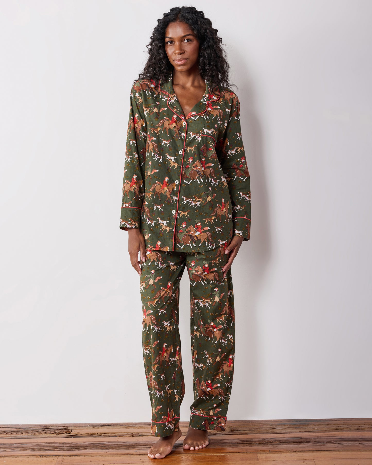 Fox Hunting - Petite Long PJ Set - Pine Grove
