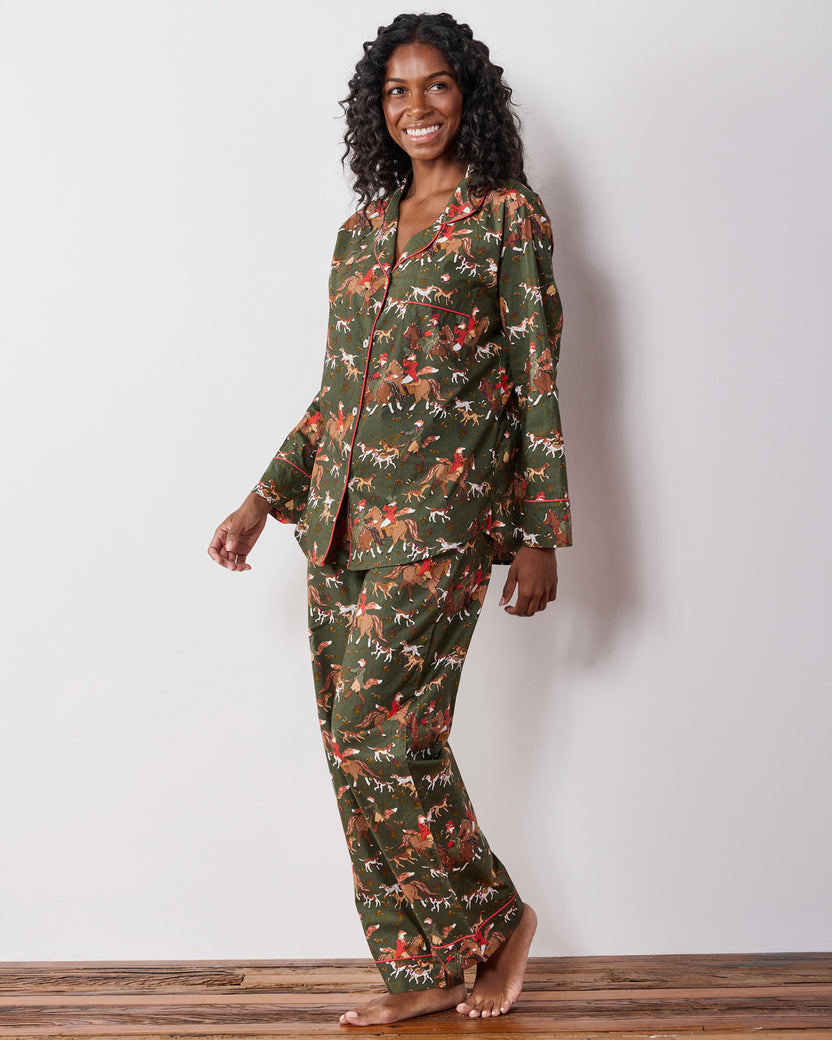 Fox Hunting - Long PJ Set - Pine Grove
