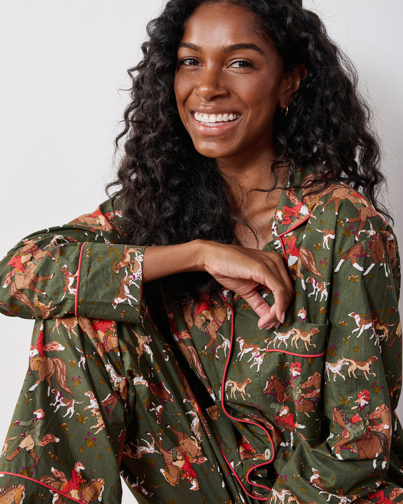 Fox Hunting - Petite Long PJ Set - Pine Grove