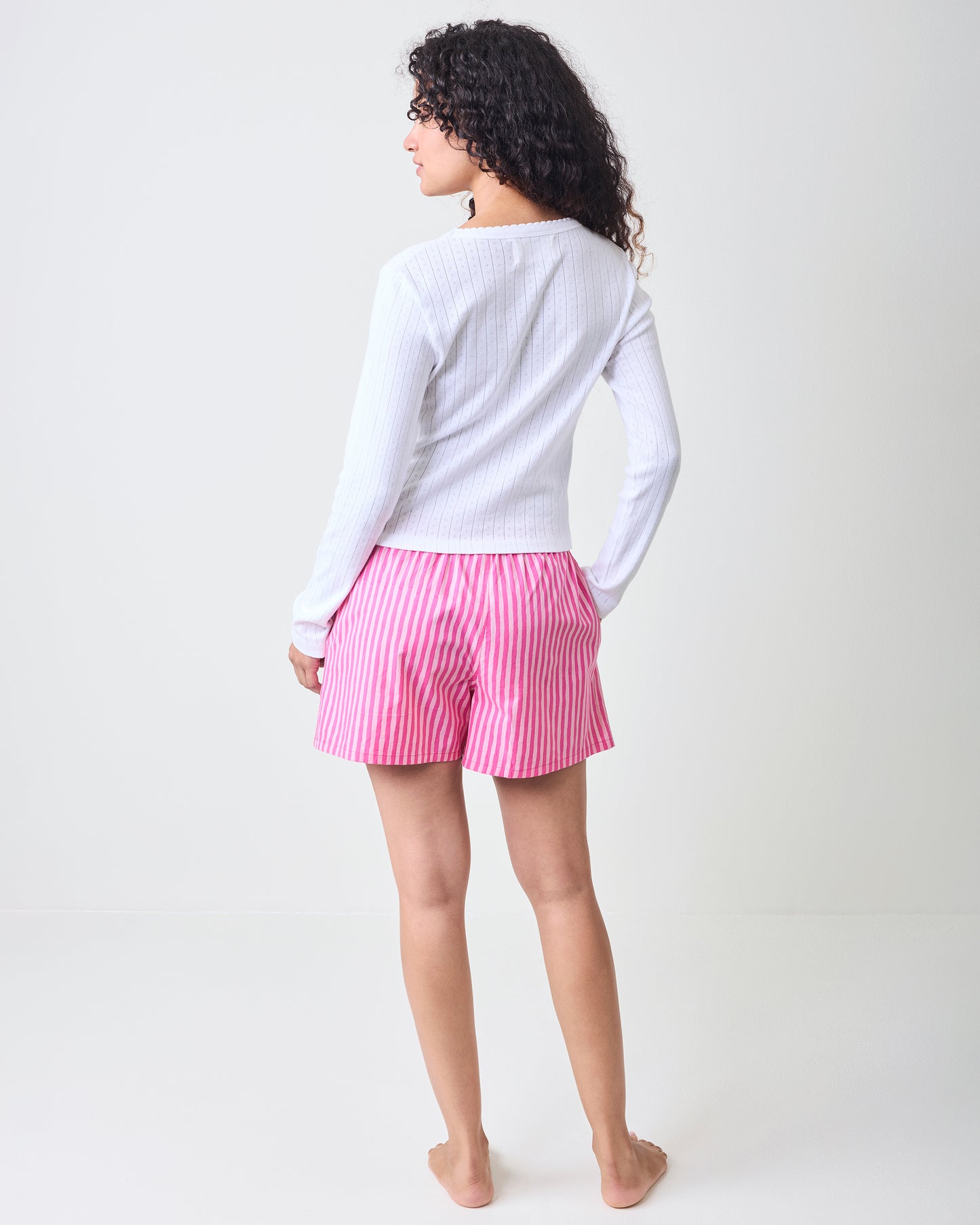 Lucky Tile Embroidery - Eloise Boxers - Hot Pink