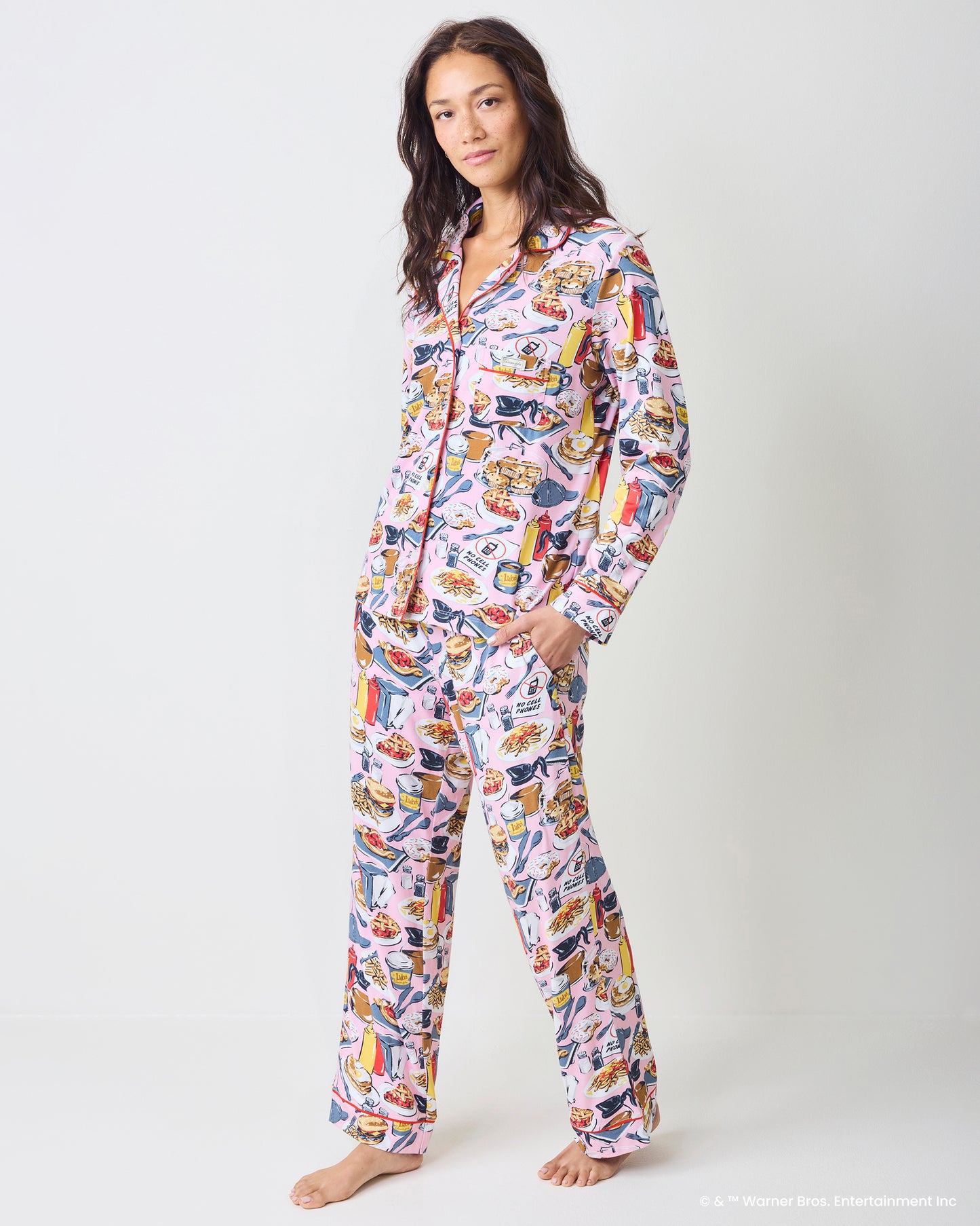 Luke’s Diner - Organic Pima Modal Knit Long PJ Set - Lorelei Pink