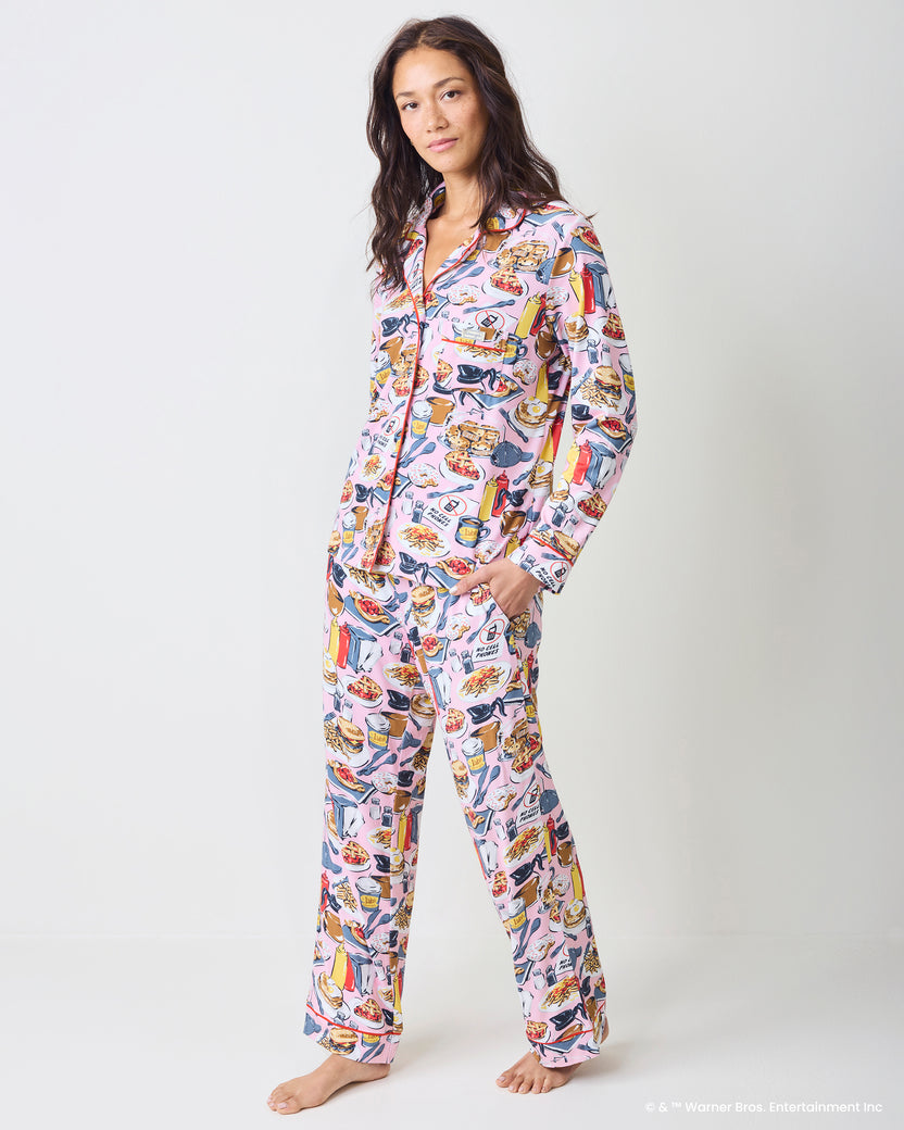 Luke’s Diner - Organic Pima Modal Knit Long PJ Set - Lorelei Pink