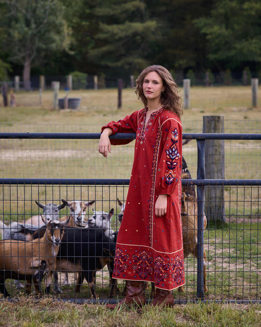 Nevada Cross Stitch - Grace Dress - Folk Red