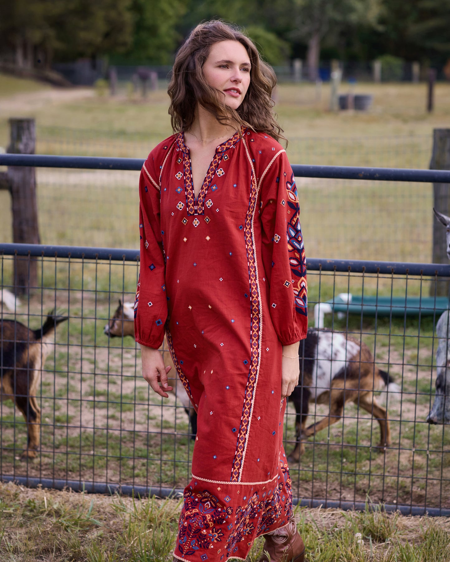 Nevada Cross Stitch - Grace Dress - Folk Red