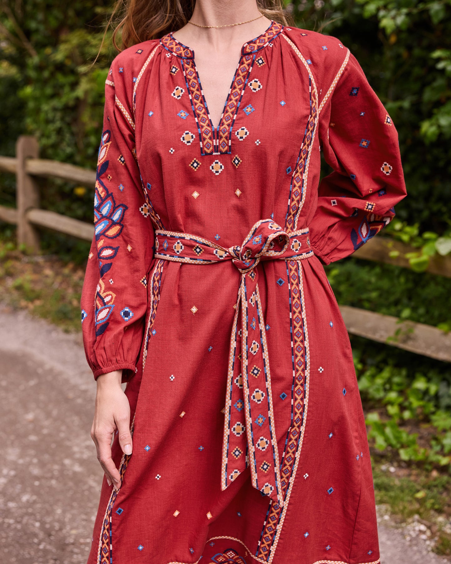 Nevada Cross Stitch - Grace Dress - Folk Red