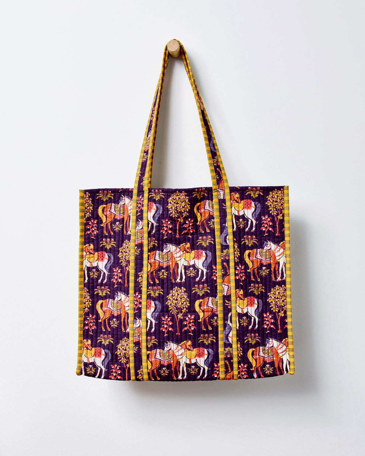 Queen’s Horses - The Traveler Tote - Deep Aubergine