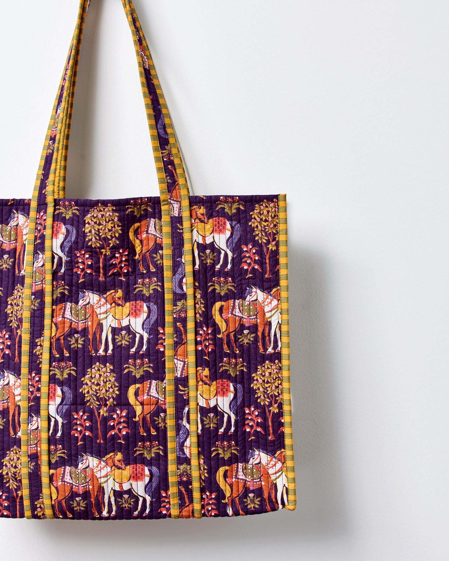 Queen’s Horses - The Traveler Tote - Deep Aubergine