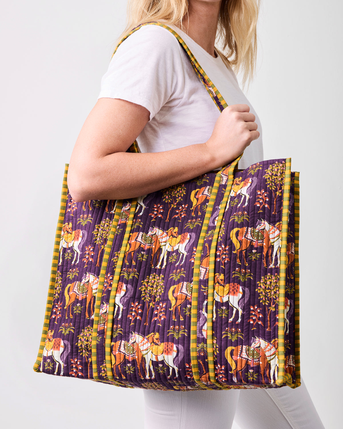 Queen’s Horses - The Traveler Tote - Deep Aubergine