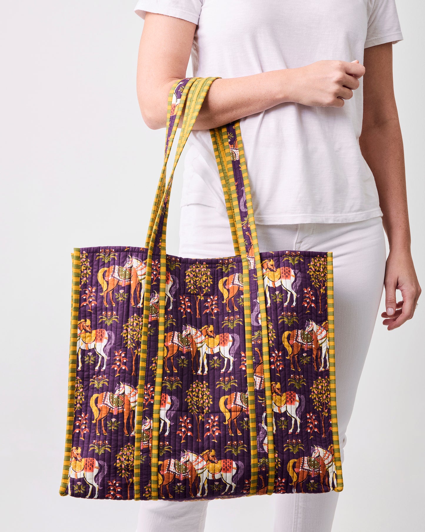 Queen’s Horses - The Traveler Tote - Deep Aubergine