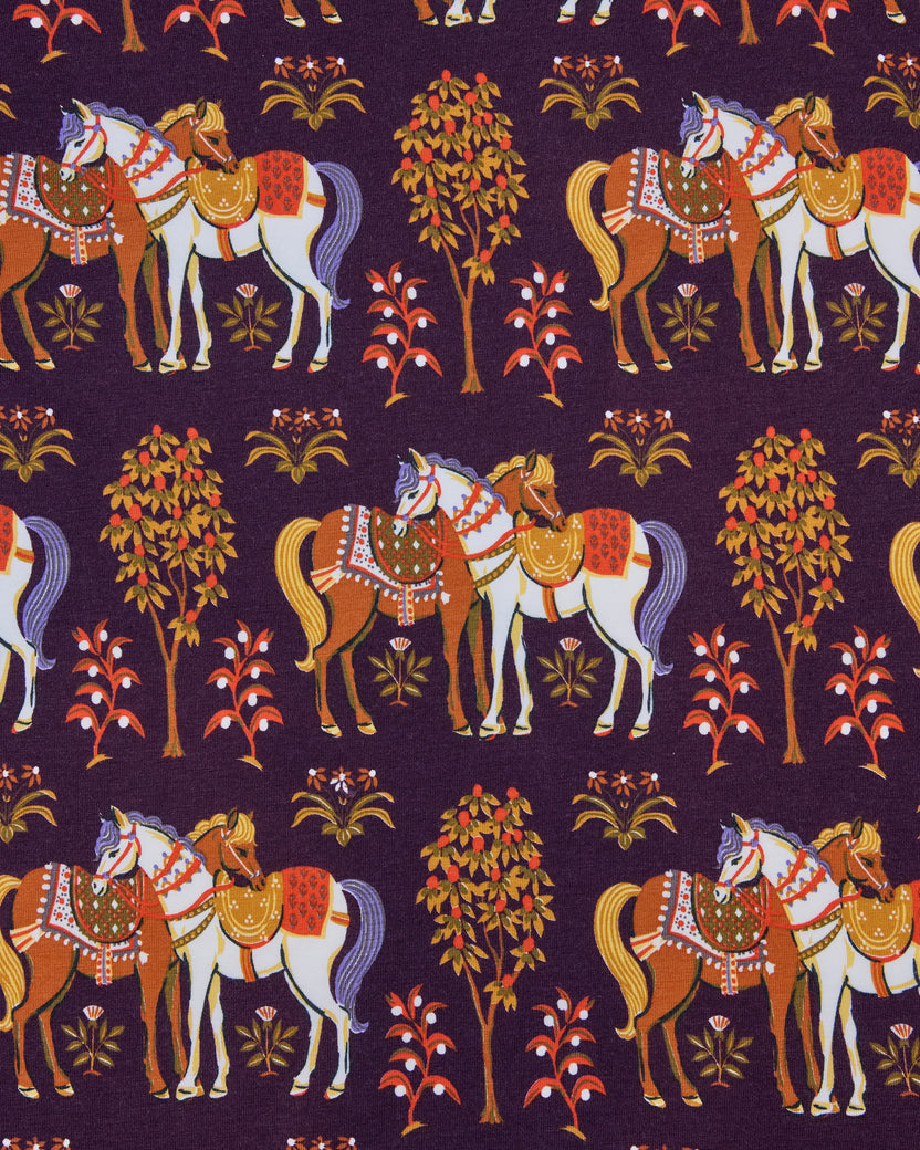 Queen's Horses - Apron - Deep Aubergine