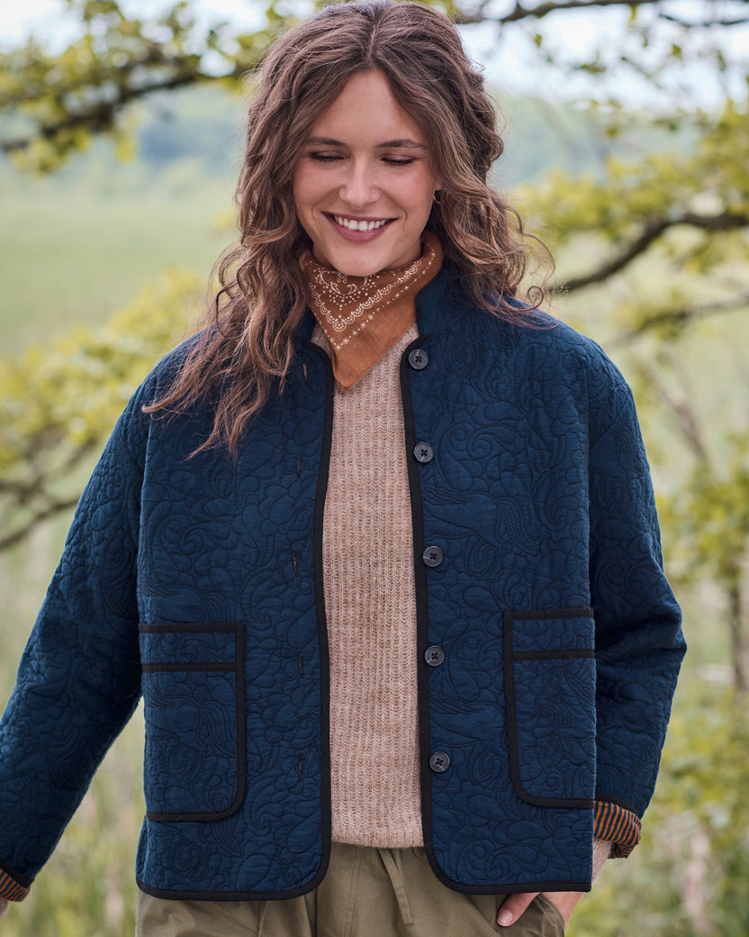 Quilted Equestrian - Elliott Jacket - Vintage Indigo